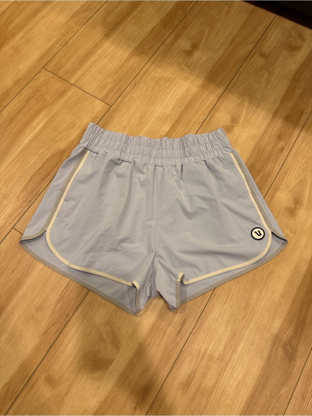 Light Blue Women's Athletic Shorts with Contrast Trim